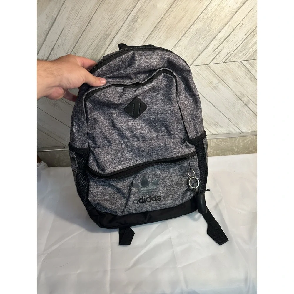 Adidas Gray And Black Student School Backpack Travel Laptop Tablet Device Bag